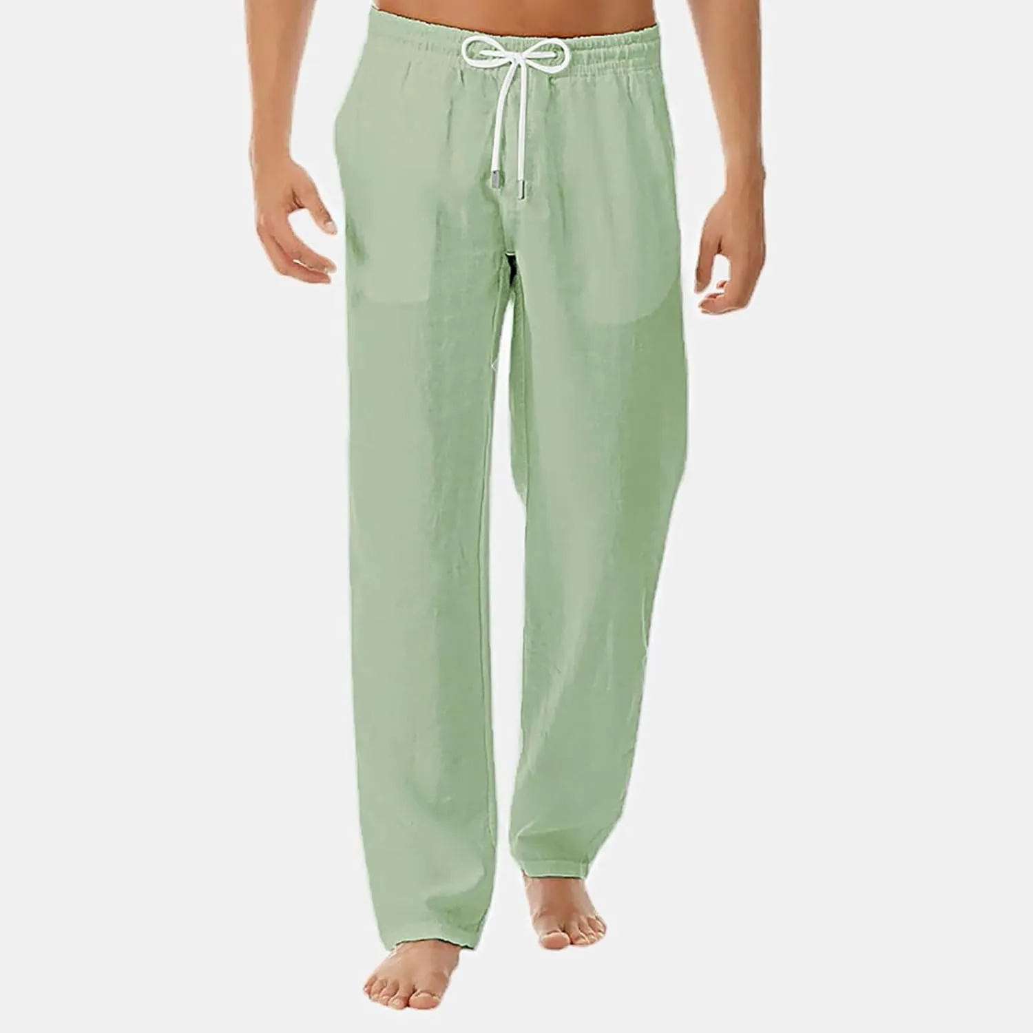 Mens Plaid Pajamas Pants Drawstring Pull On Bottoms Lightweight Casual Jogger Sweatpants with Pockets Tapered Slacks