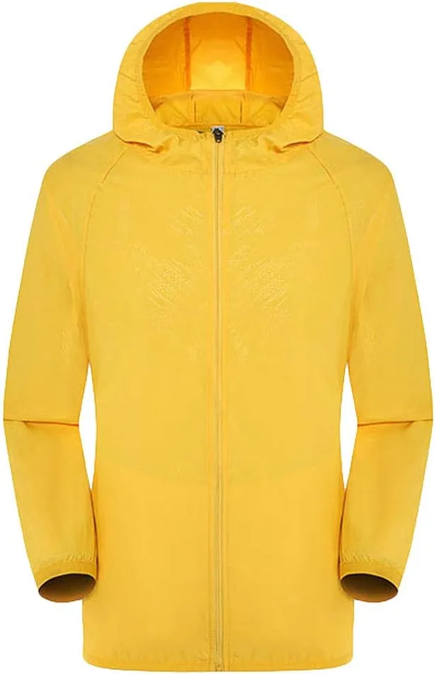Mens Rain Coat Softshell Lightweight Waterproof Jacket Windproof Rain Hooded Jackets for Men Hiking Cycling Travel