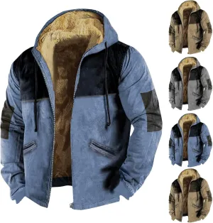 Men's Sherpa Lined Full Zip Fleece Hoodie Heavyweight Fleece Sweatshirt Thick Sherpa Lined Shirts