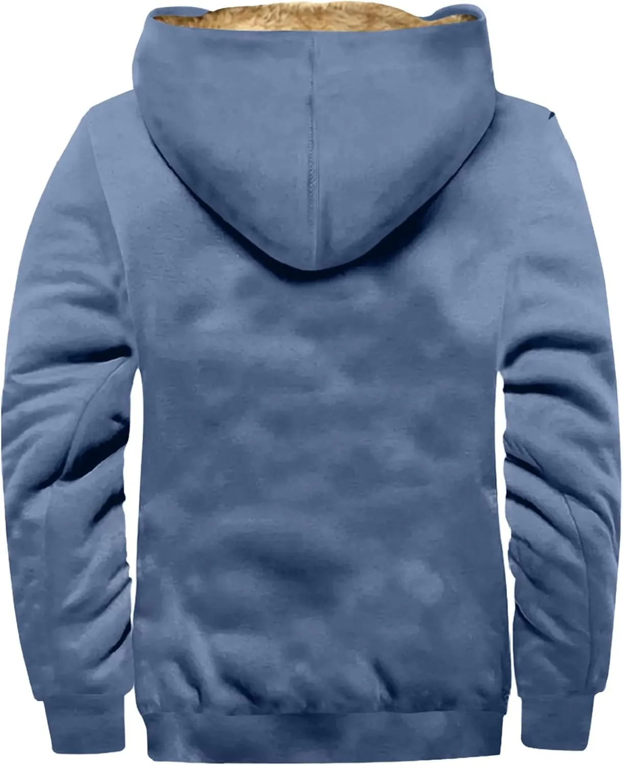 Men's Sherpa Lined Full Zip Fleece Hoodie Heavyweight Fleece Sweatshirt Thick Sherpa Lined Shirts