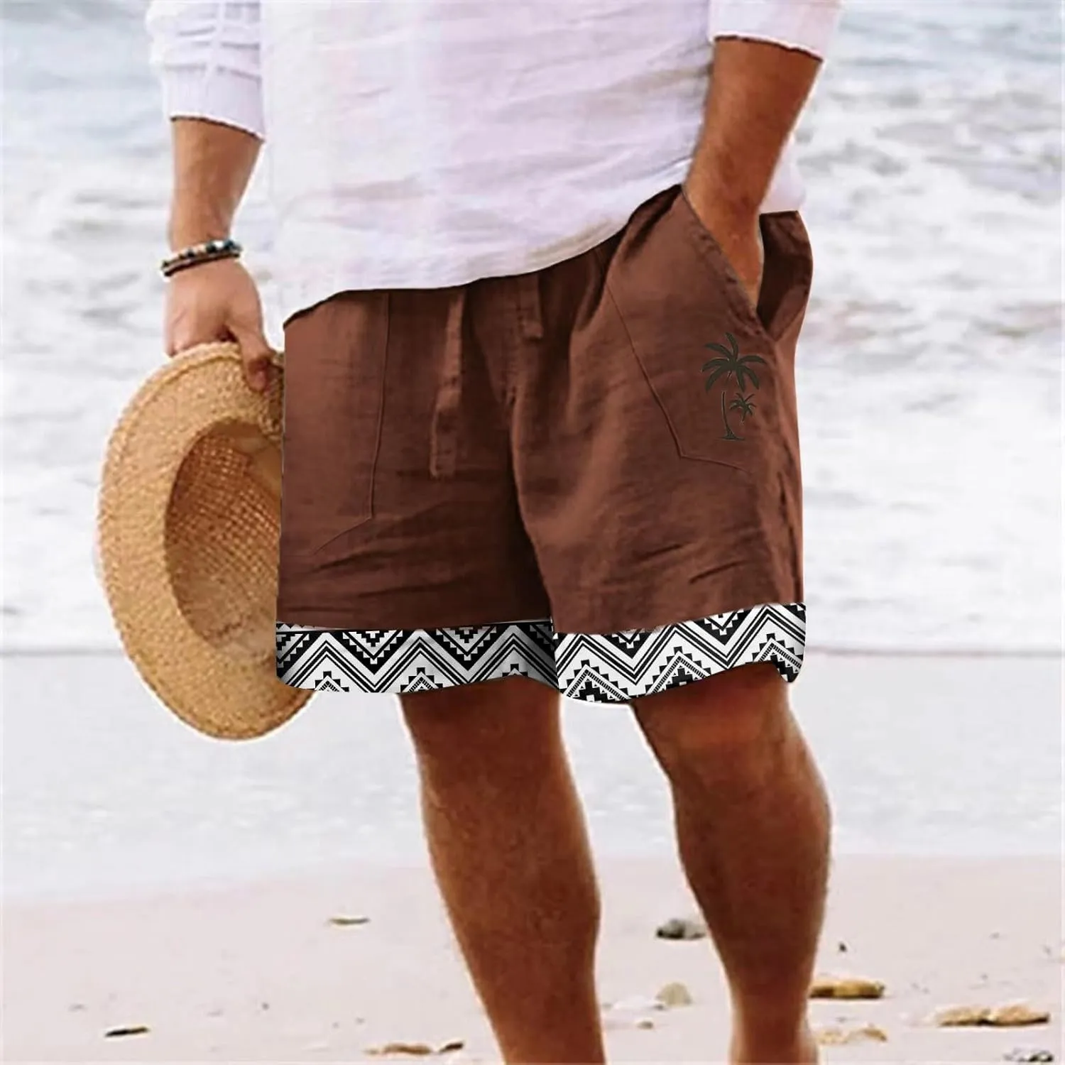 Mens Shorts Cotton Fitness Pockets Casual Beach Bodybuilding Pants Shorts Men's pants Casual Mens Shorts Athletic