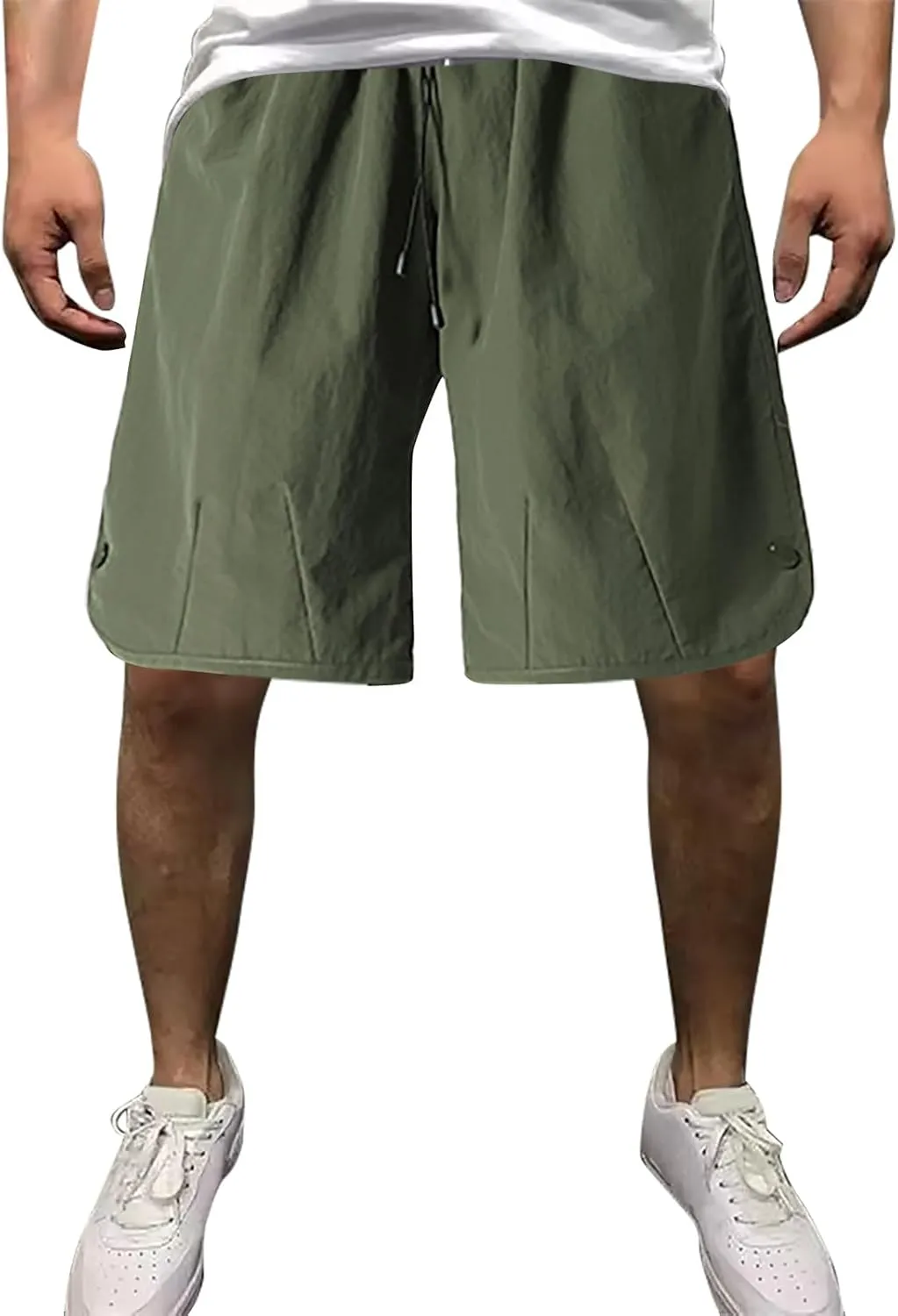 Mens Summer Training Shorts Casual Elastic Waist Drawstring Bermuda Shorts Athletic Fit Baggy Basketball Workout Shorts