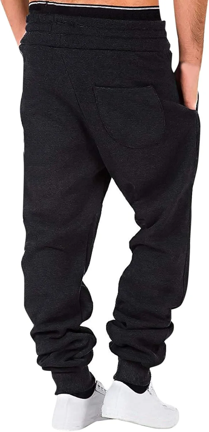 Mens Sweatpants Athletic Cargo Pants for Men Relaxed Fit Multiple Pockets Outdoor Straight Trouser Baggy Big and Tall