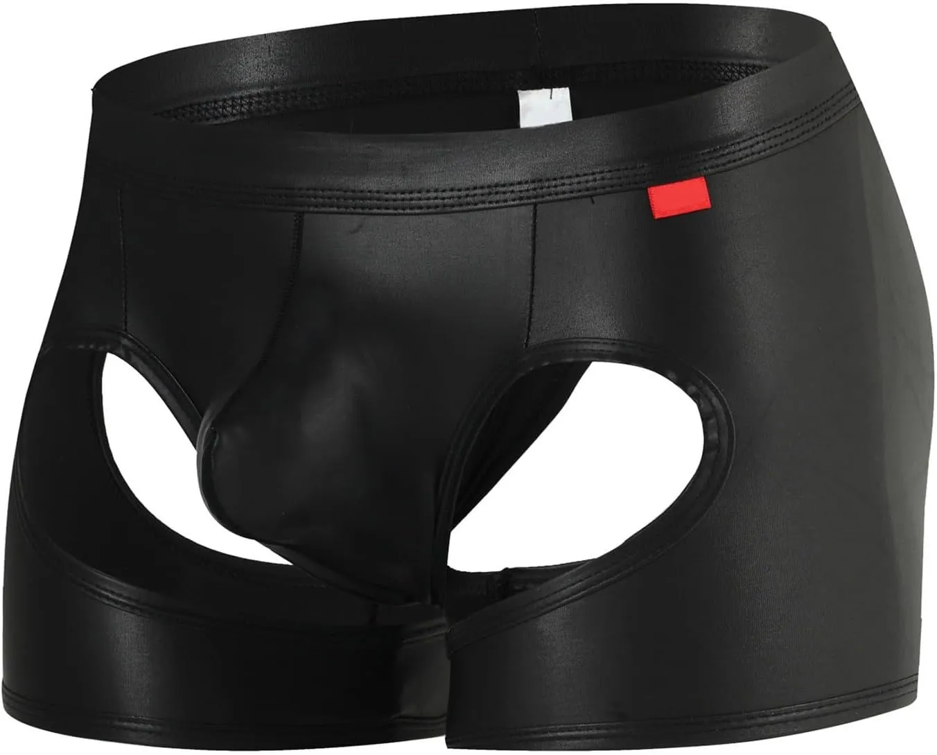 Mens T Shaped Pants Leather Double Open Cut Underwear Color Matching Mesh Low Waisted Brazilian Brazilian Underwear