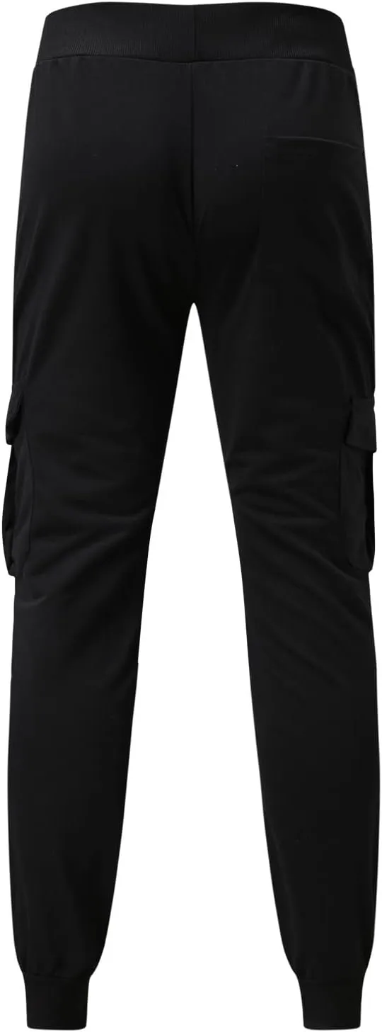 Mens Workout Cargo Sweatpants Fit Cargo Pants for Men Stretch Men's Slim Fit Fleece Pants Winter Big and Tall Stretch