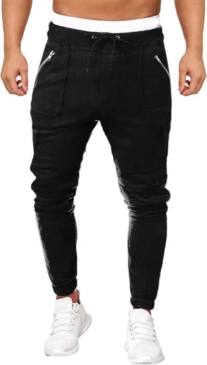 Mens Workout Cargo Sweatpants Fit Cargo Pants for Men Stretch Men's Slim Fit Fleece Pants Winter Big and Tall Stretch