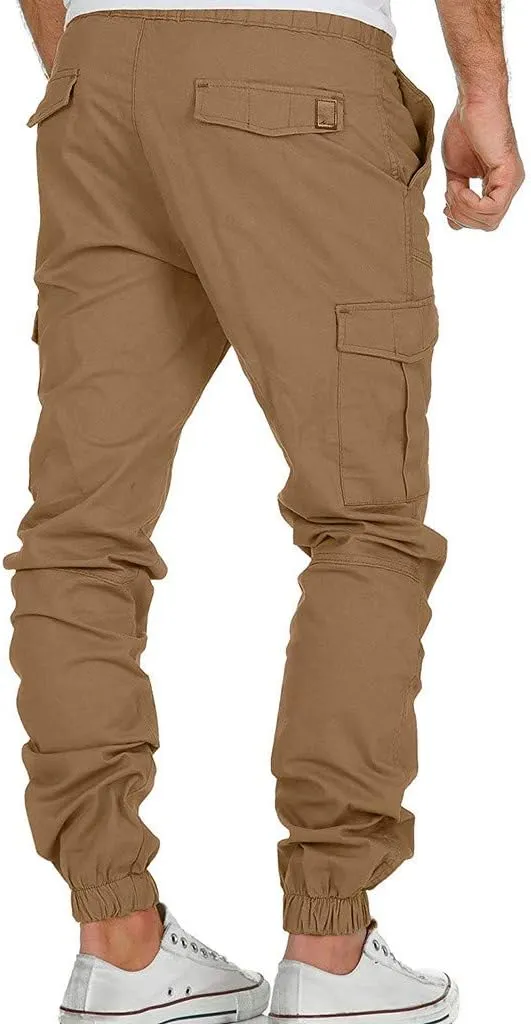 Mens Workout Cargo Sweatpants Trousers Slim Fit Stretch Pants Plaid Sweatpants Mens Fashion Joggers Sports Pants Mens
