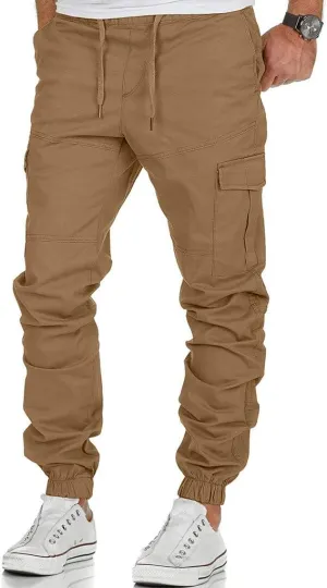 Mens Workout Cargo Sweatpants Trousers Slim Fit Stretch Pants Plaid Sweatpants Mens Fashion Joggers Sports Pants Mens