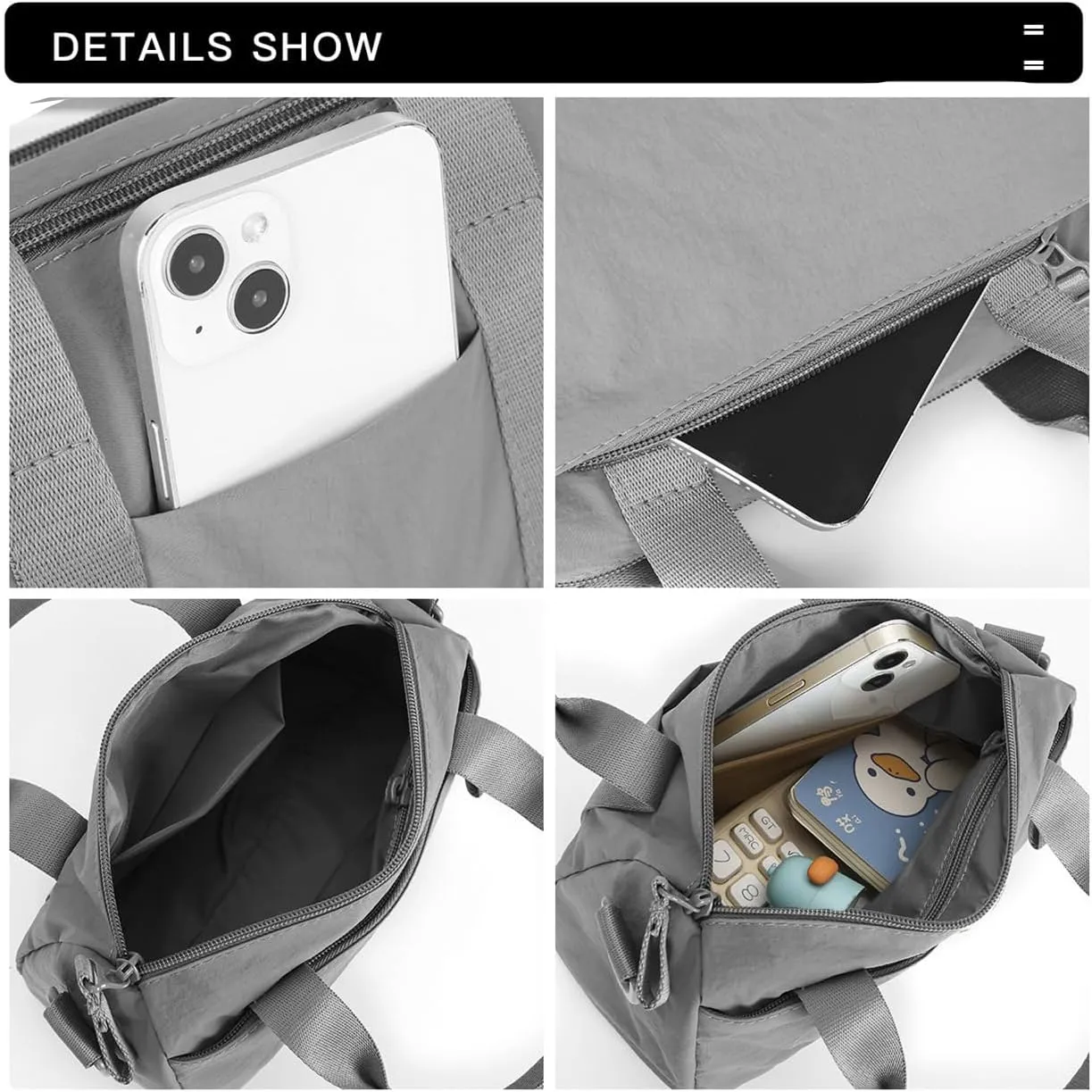 Mini Gym Bag for Women Small Sling Bag for Cute Travel Duffle Bags Workout Sport Crossbody Bag Personal Item Bags Grey