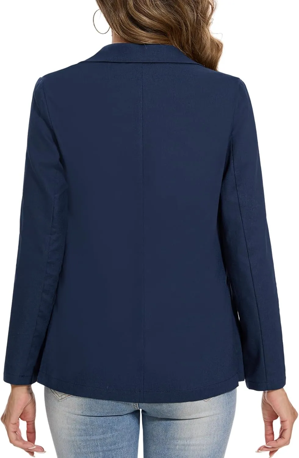 MINTLIMIT Womens Linen Cotton Blazer Casual Long Sleeve Button Front Lightweight Spring Summer Jacket Blazers with Pockets