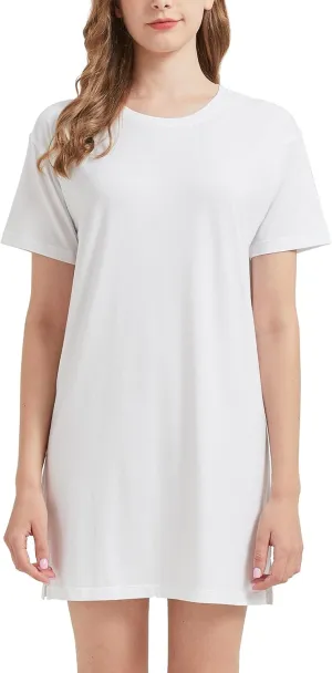 netdraw Women's Ultra Soft Bamboo Viscose Nightgowns Cooling T-Shirt Dress Pajamas Cotton Lightweight Sleepwear