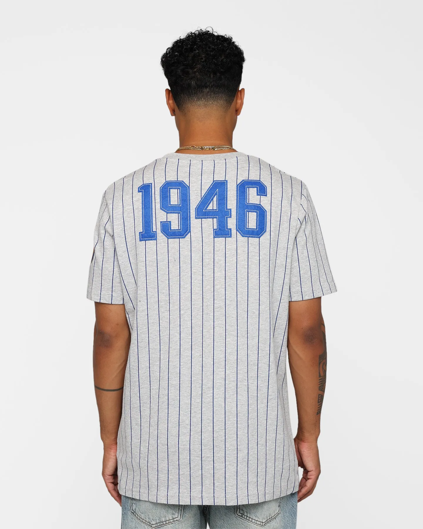 New Era Golden State Warriors Pinstripe T-Shirt Grey