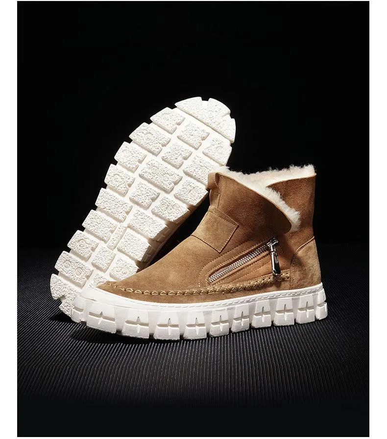 New Fur One Boot Men's Leather Wool And Fleece
