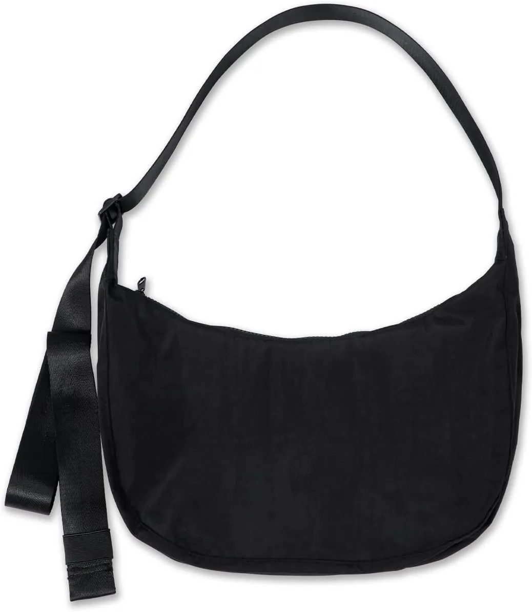 Nylon Crescent Bag - Casual Shoulder Crossbody with Adjustable Strap & Dual Interior Pockets