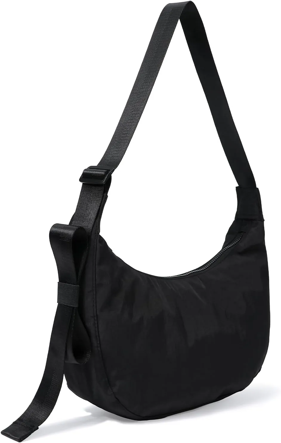 Nylon Crescent Bag - Casual Shoulder Crossbody with Adjustable Strap & Dual Interior Pockets
