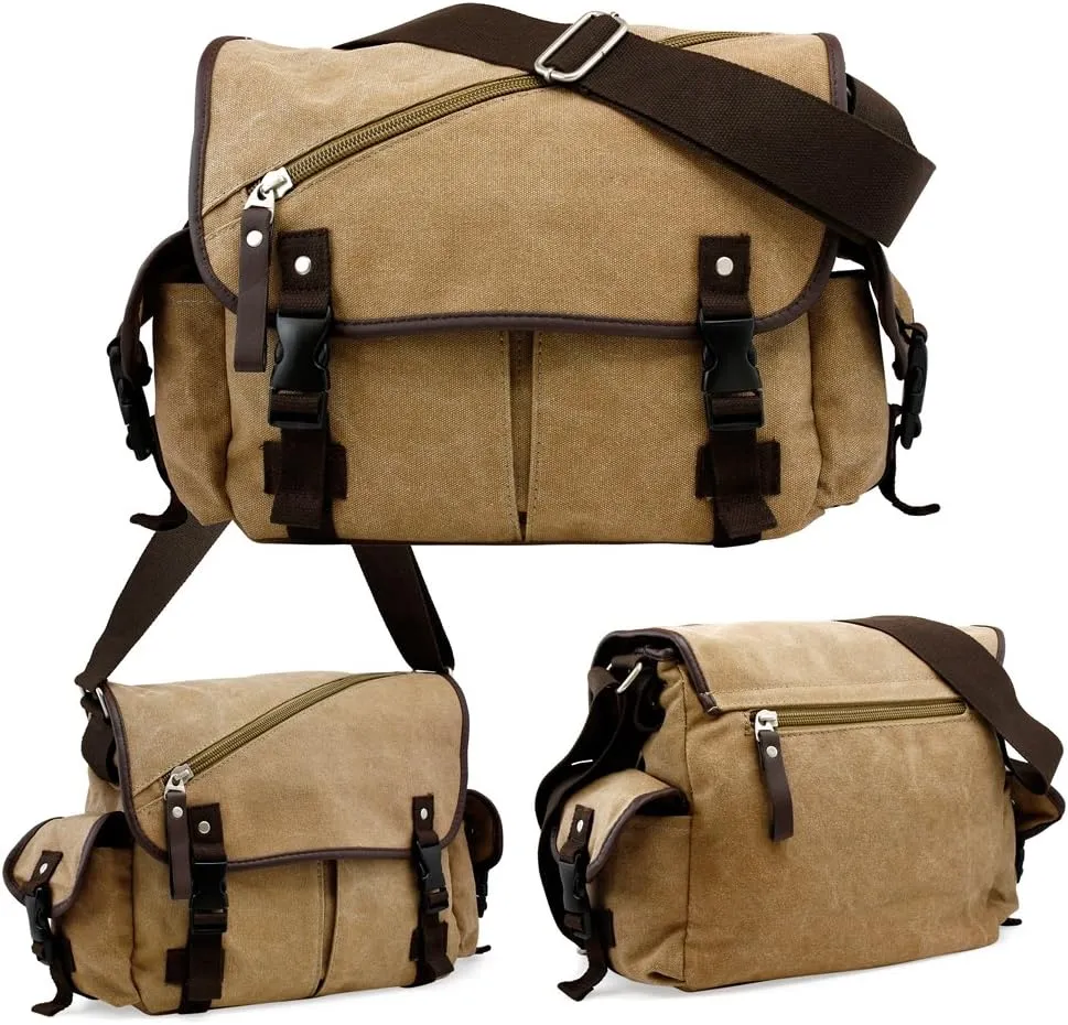 OCT17 Men Messenger Bag College Shoulder Canvas Vintage Crossbody Military Satchel Bag Laptop