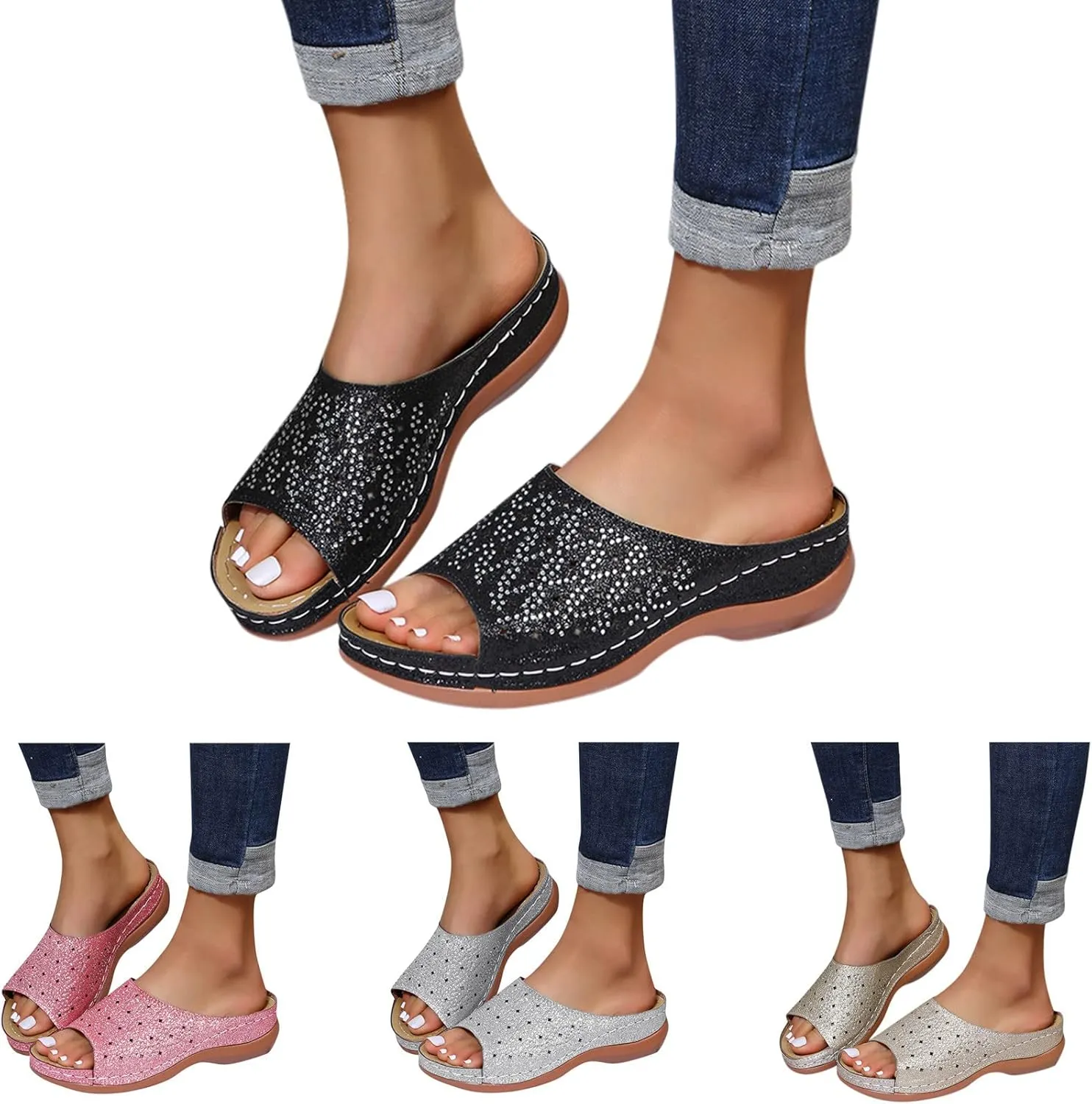Orthopedic Sandals for Women 2025 Wide Feet Orthotic Beach Sandals Dressy Orthotic Walking Sandals Comfort Summer Shoes2
