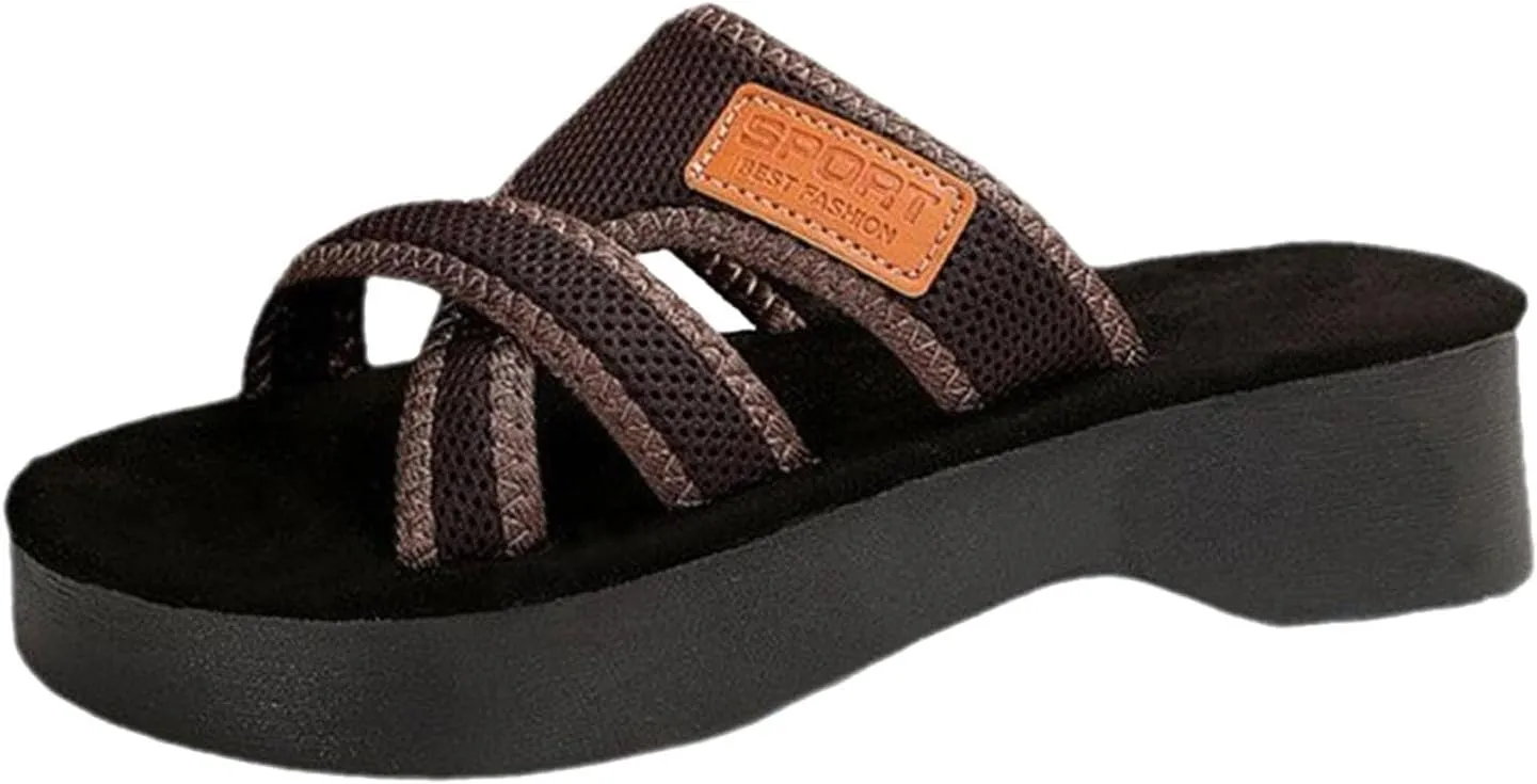 Orthopedic Sandals for Women Black Dressy Comfort Slides Slippers Fashion Casual Platform Sandal Outdoor Walking Shoes2