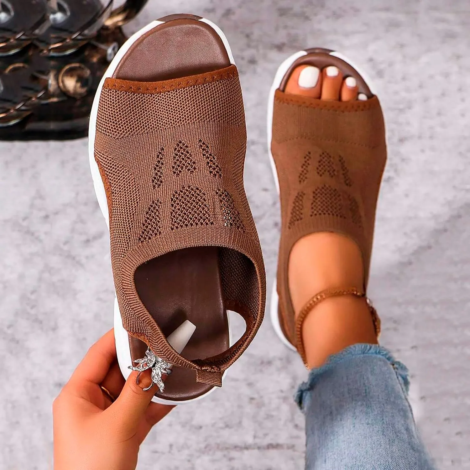 Orthopedic Sandals for Women Summer Walking Sandals Arch Support Ankle Strap Sandals Comfortable Casual Wedge Shoes