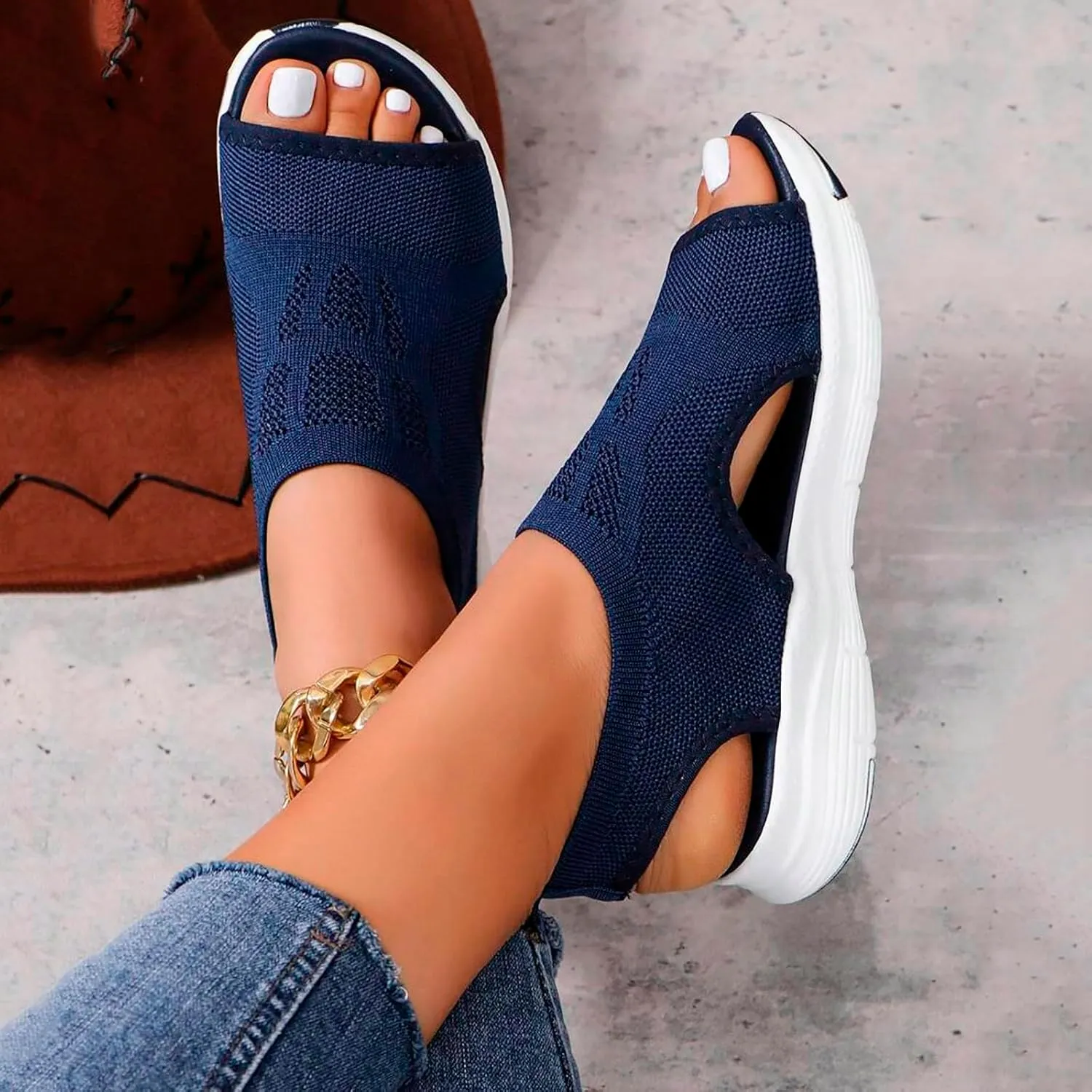 Orthopedic Sandals for Women Summer Walking Sandals Arch Support Ankle Strap Sandals Comfortable Casual Wedge Shoes