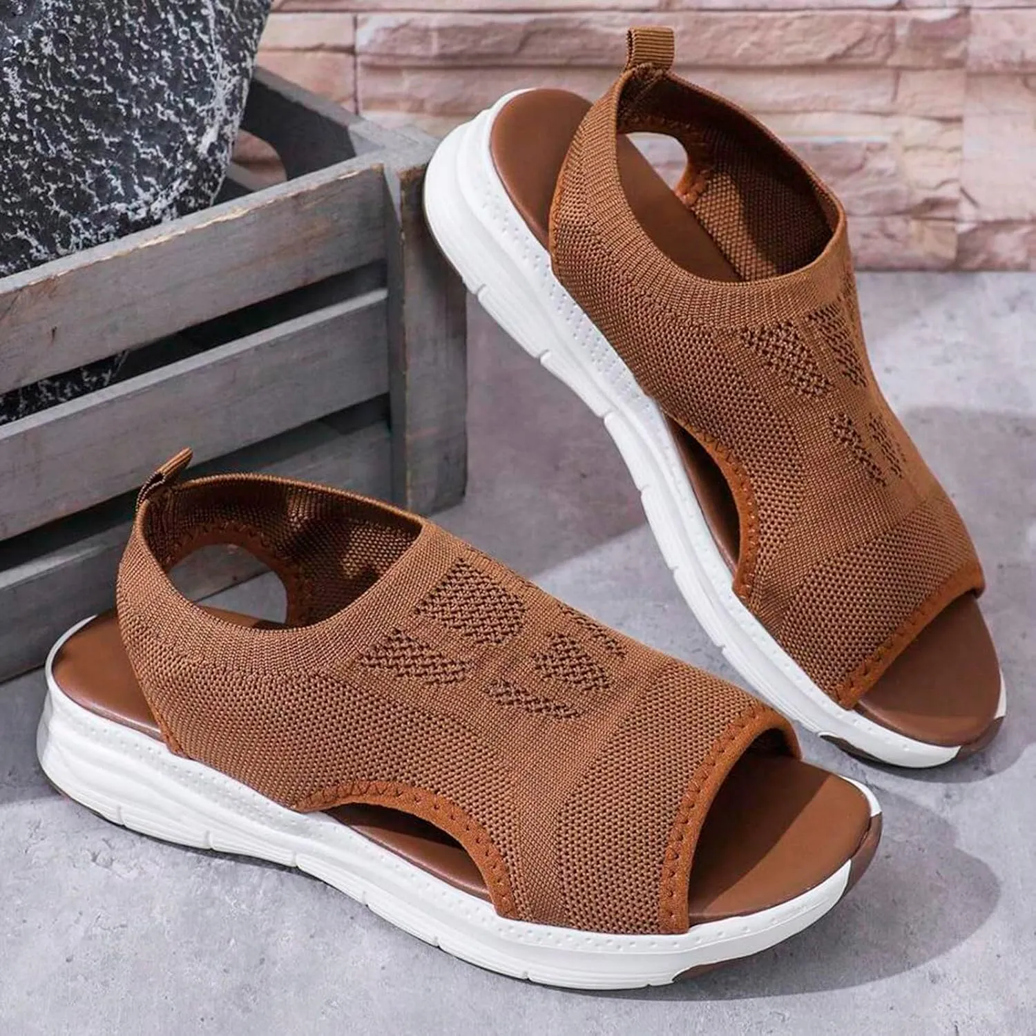 Orthopedic Sandals for Women Summer Walking Sandals Arch Support Ankle Strap Sandals Comfortable Casual Wedge Shoes