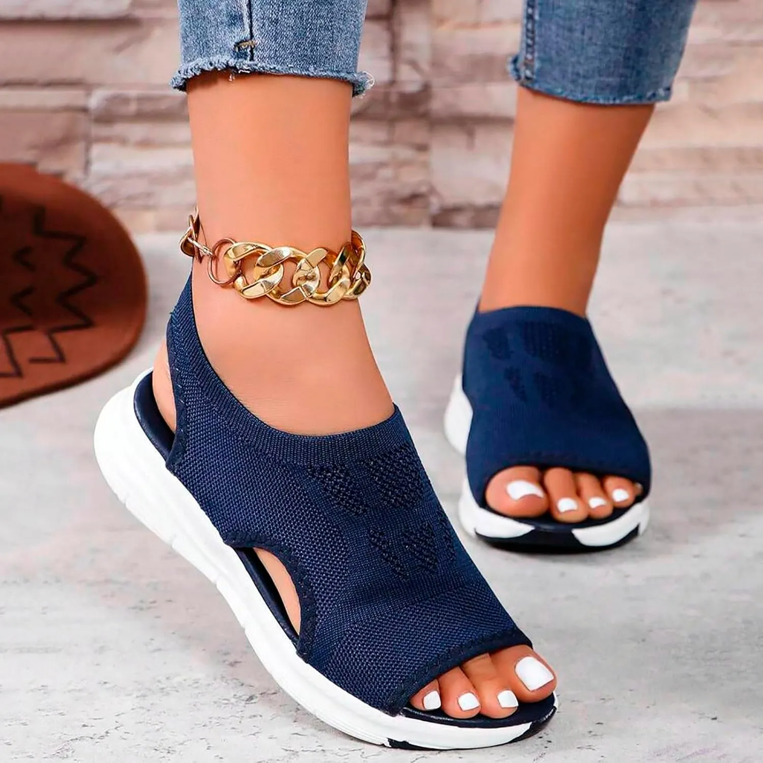 Orthopedic Sandals for Women Summer Walking Sandals Arch Support Ankle Strap Sandals Comfortable Casual Wedge Shoes