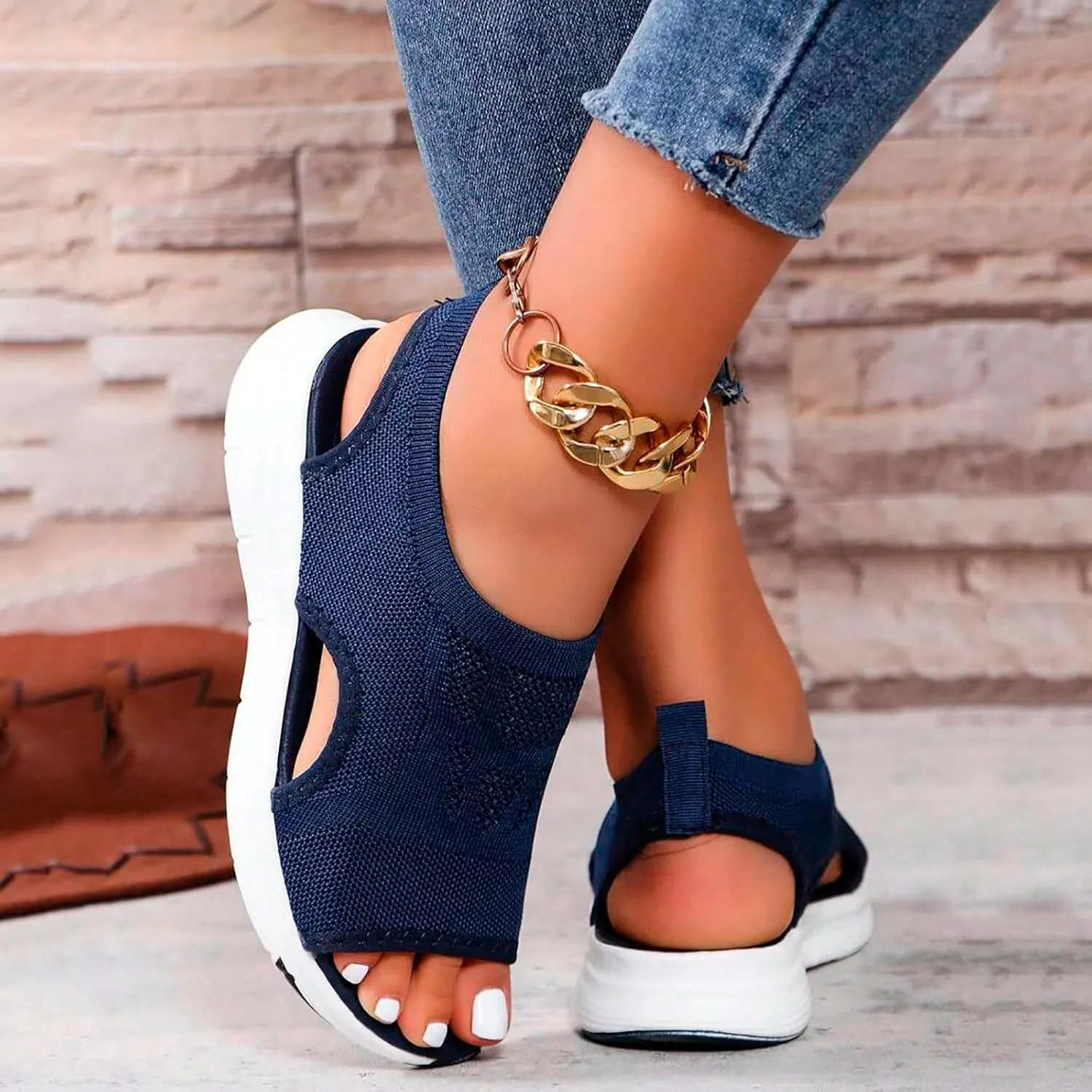 Orthopedic Sandals for Women Summer Walking Sandals Arch Support Ankle Strap Sandals Comfortable Casual Wedge Shoes