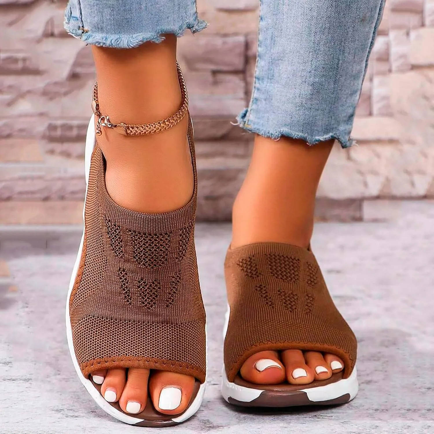 Orthopedic Sandals for Women Summer Walking Sandals Arch Support Ankle Strap Sandals Comfortable Casual Wedge Shoes