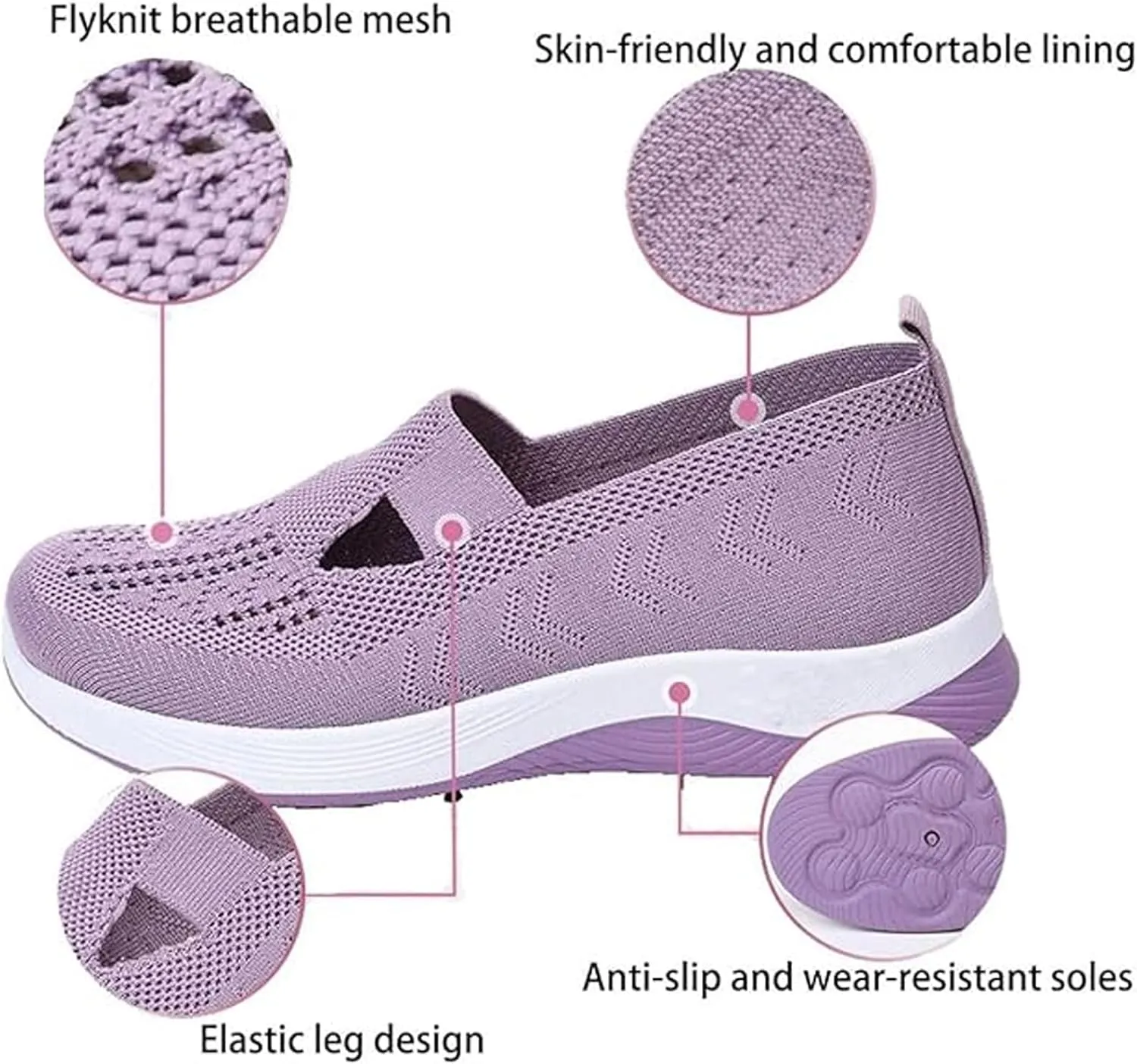 Orthopedic Shoes for Women Lightweight Wide Width Arch Support Woven Mesh Breathable Comfortable Soft Soled Nurse Shoes Slip On Diabetic Sneakers