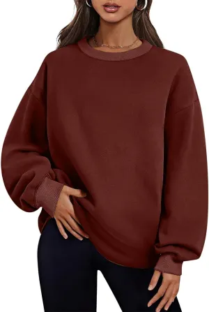 Oversized Sweatshirt for Women Long Sleeve Crewneck Hoodies 2024 Preppy Pullover Top Trendy Fall Outfits