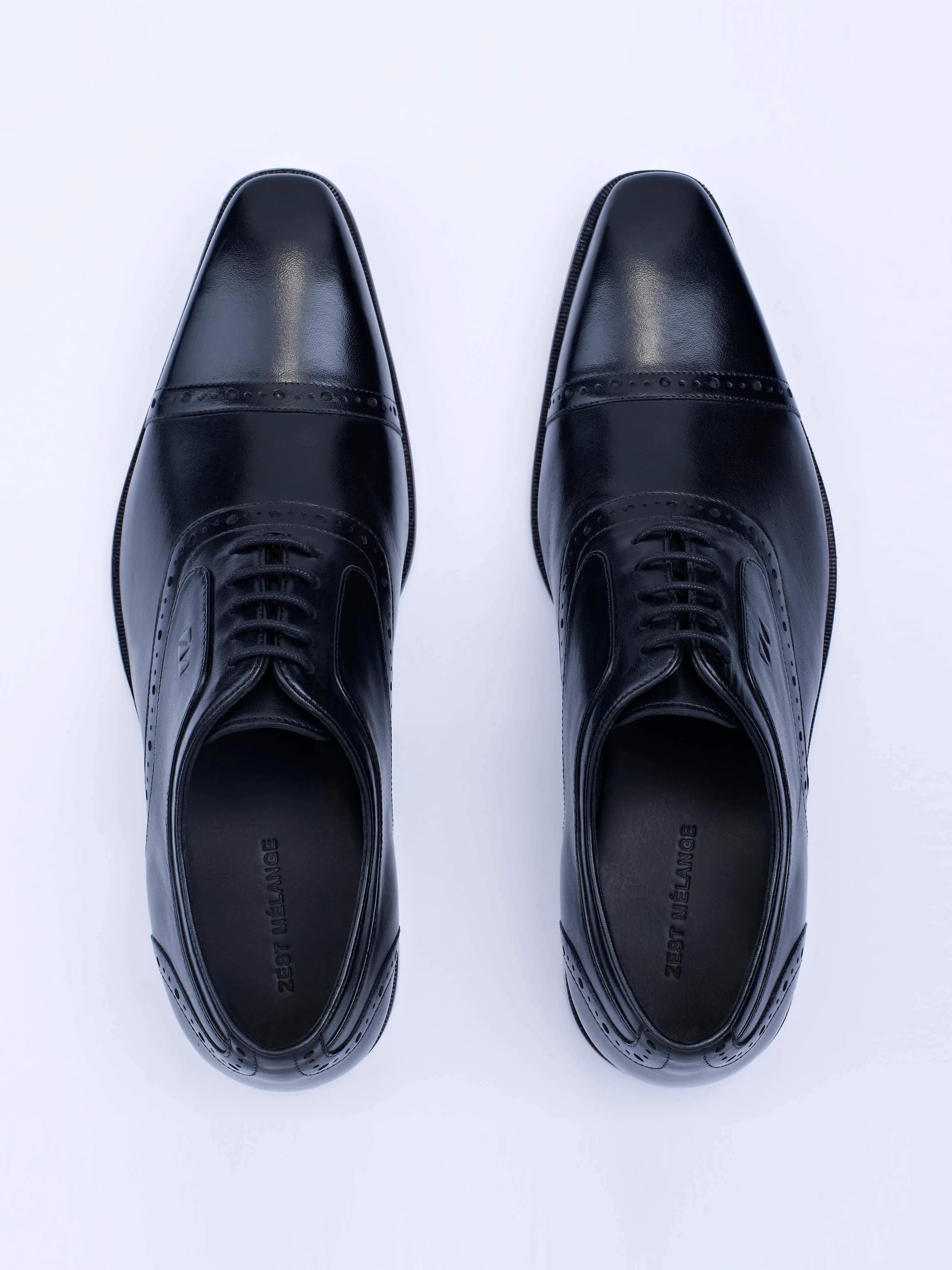 Oxford Lace-Up Shoes With Broguing