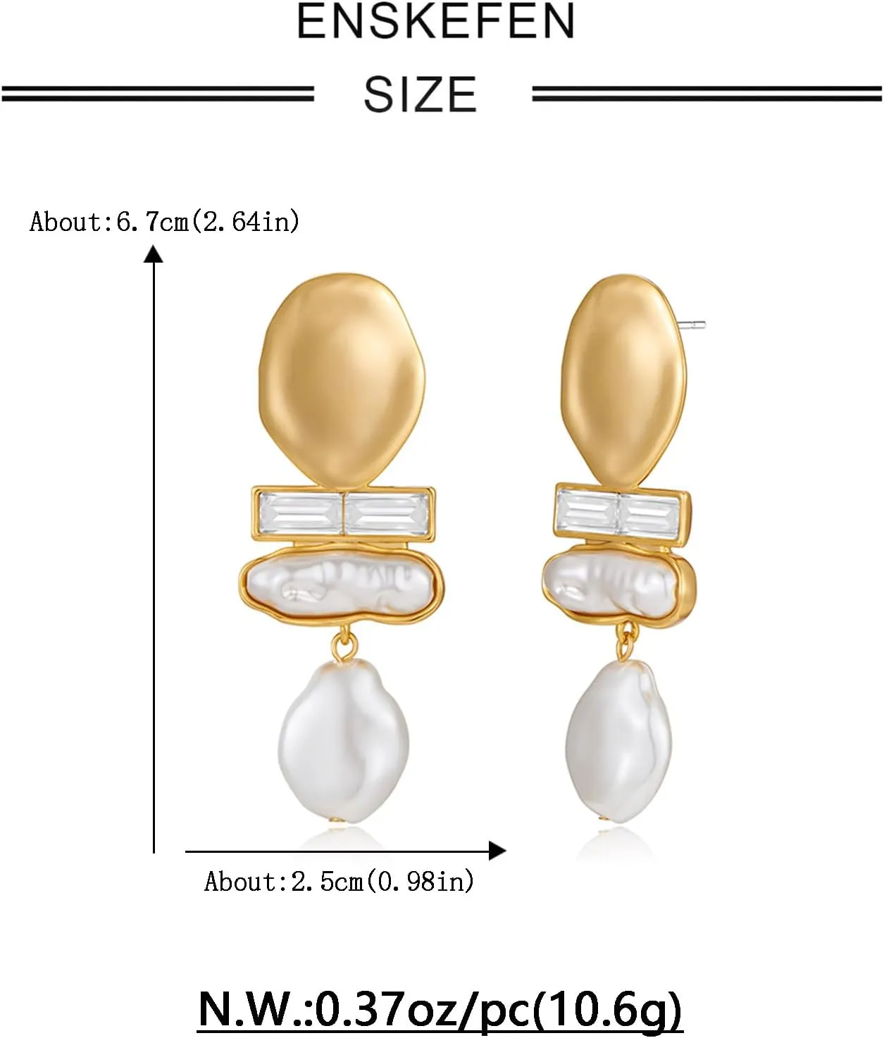 Pearl Drop Earrings for Women Vintage Statement Gold Pearl Dangle Earrings Chunky Earrings Fashion Jewelry