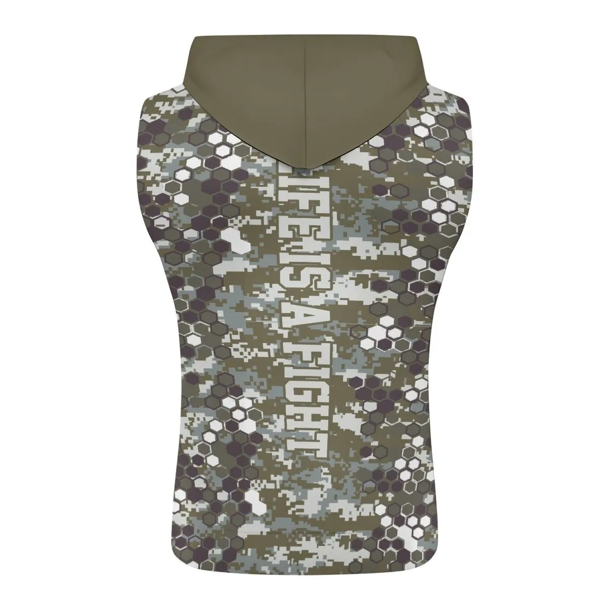 Personalized Army Camo Fight Sleeveless Pullover & Zip Hoodie
