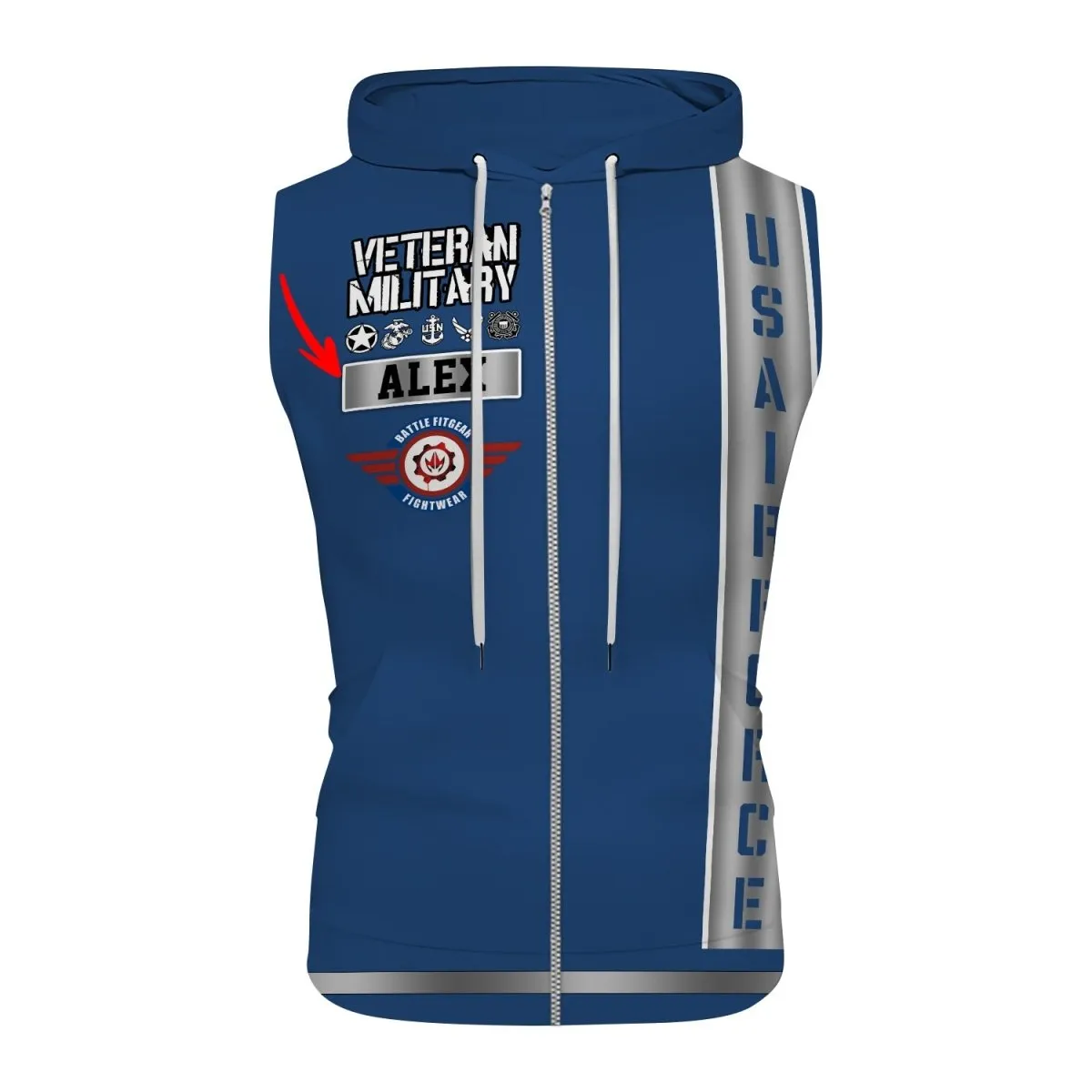 Personalized USA Air Force Veteran Pullover & Zip Hoodie