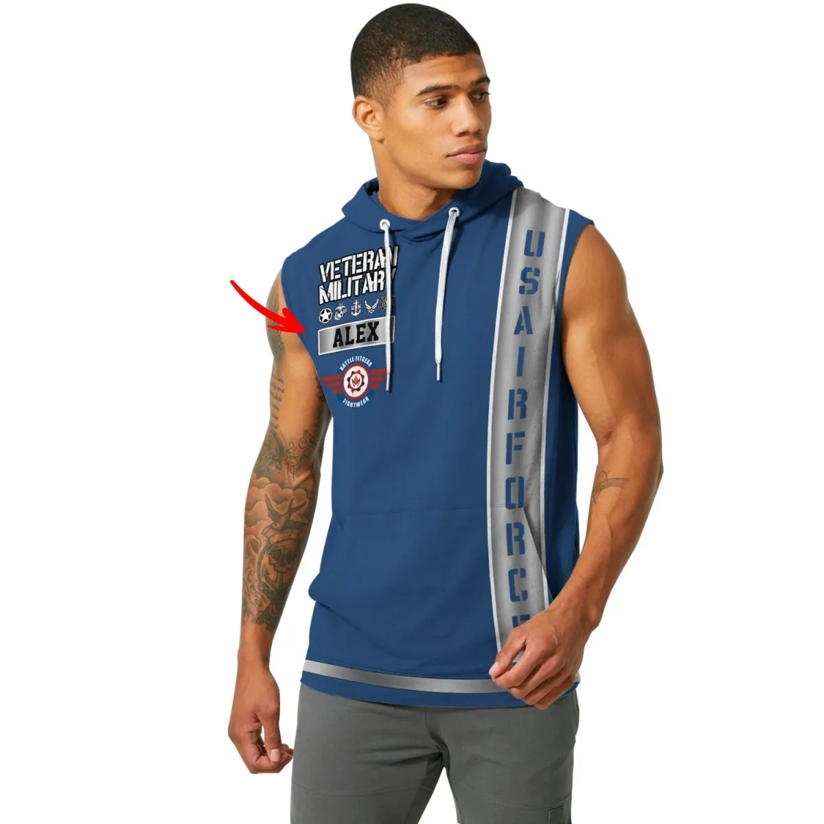 Personalized USA Air Force Veteran Pullover & Zip Hoodie