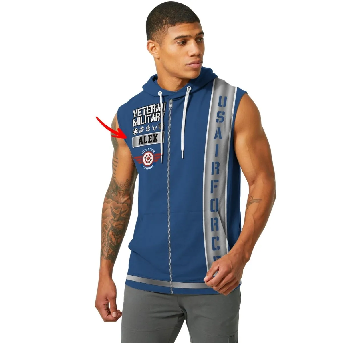 Personalized USA Air Force Veteran Pullover & Zip Hoodie