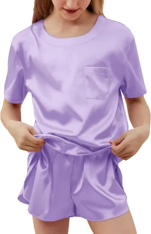 Petite&Me Girls Pajamas, Silk Pajamas for Girls, Pajamas for Kids Size 4-14