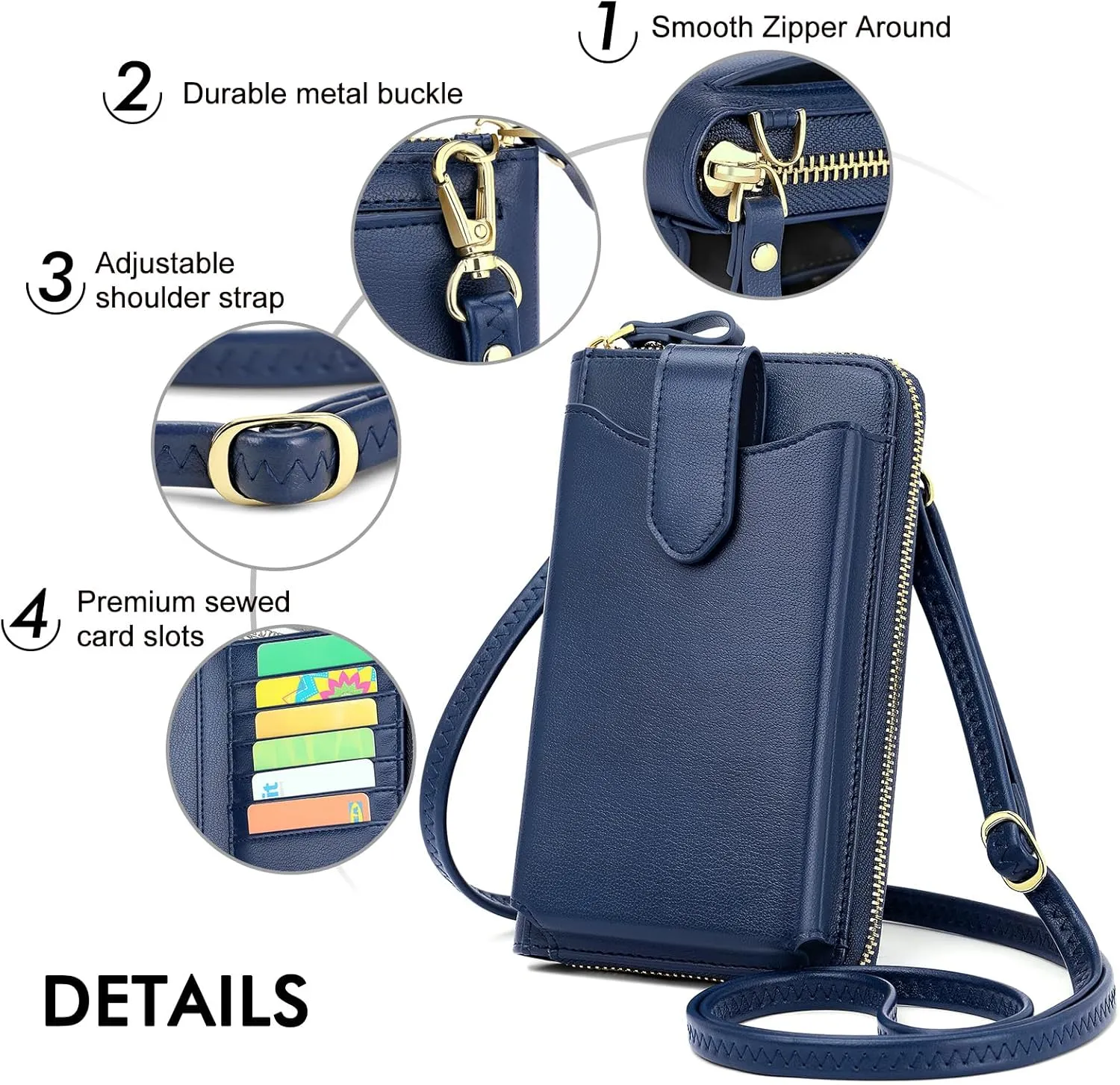 RONSIN Small Crossbody Phone Bag for Women Cell Phone Purse Wallet Mini Shoulder Bag with RFID Card Slots