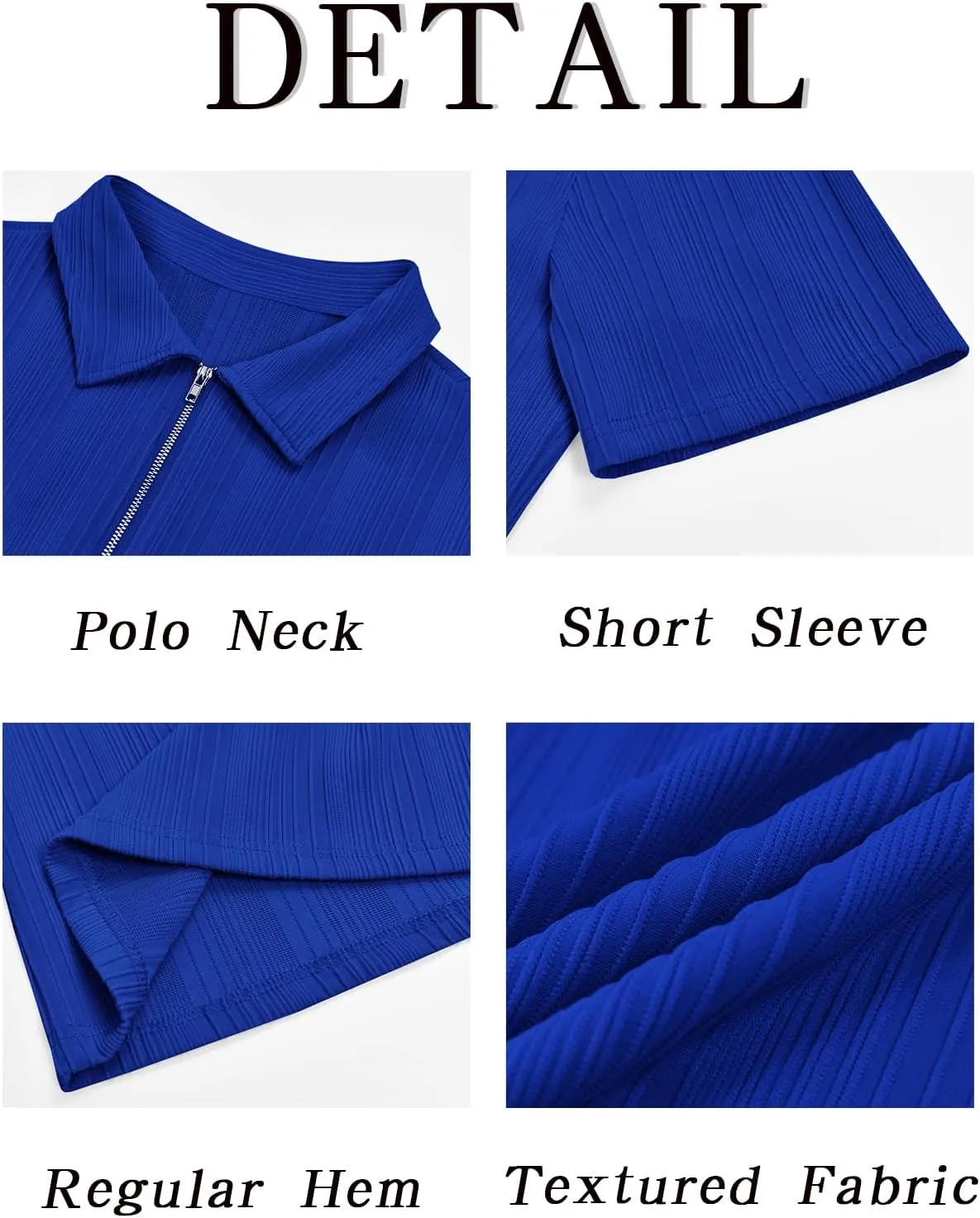 Runcati Mens Quarter Zip Polo Shirts Knit Textured Casual Short Sleeve Shirt Lightweight Golf Tops