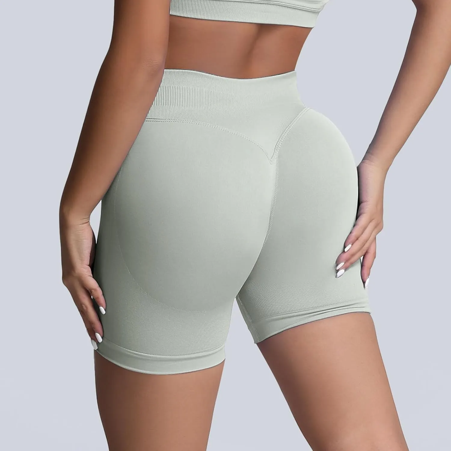 Running Shorts for Women Seamless Scrunch Butt Lifting Yoga Workout Shorts High-Waisted Tummy Control Gym Shorts