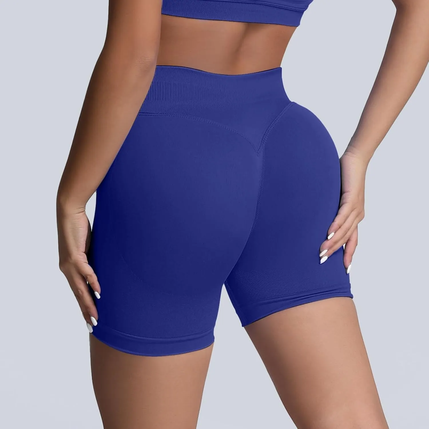 Running Shorts for Women Seamless Scrunch Butt Lifting Yoga Workout Shorts High-Waisted Tummy Control Gym Shorts