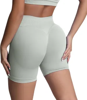 Running Shorts for Women Seamless Scrunch Butt Lifting Yoga Workout Shorts High-Waisted Tummy Control Gym Shorts