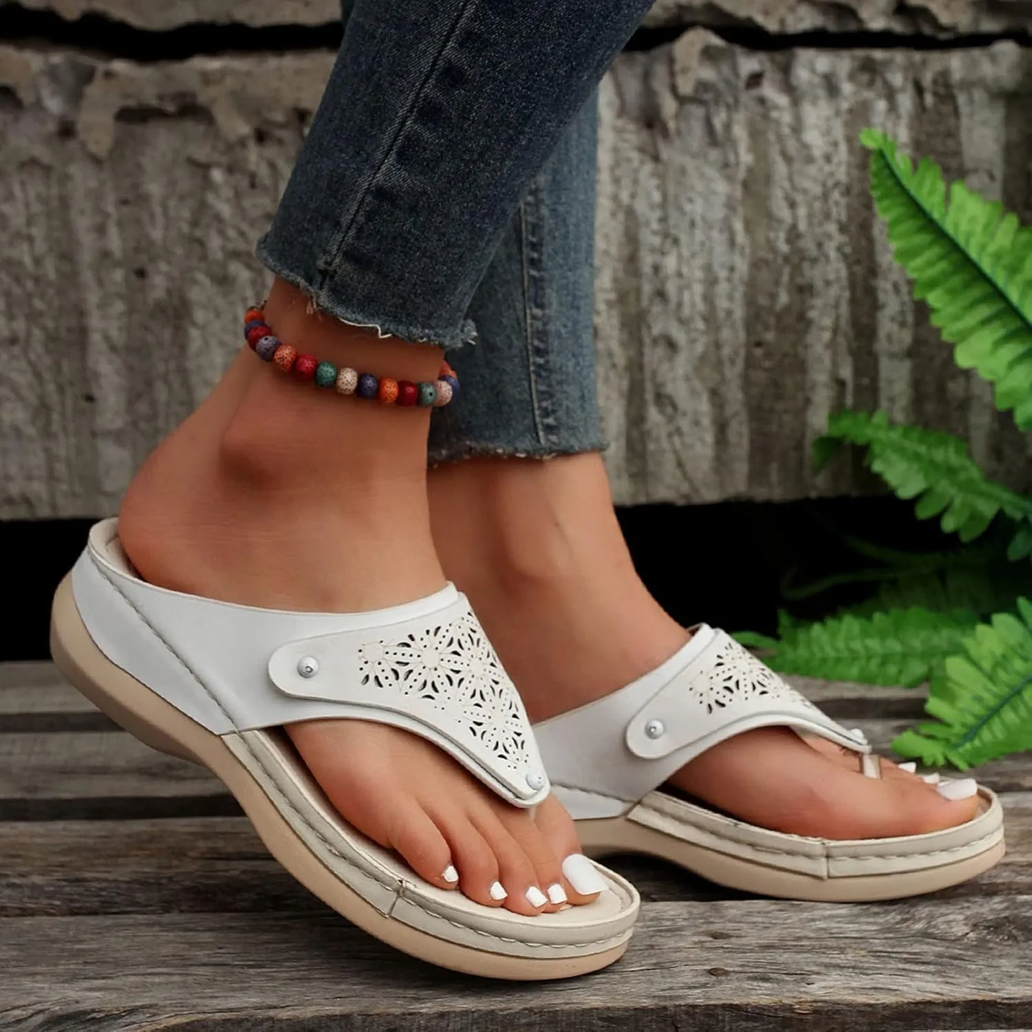Sandals for Women Mesh Hollow Sports Sandals Wedge Orthopedic Flip Flops Summer Casual Slippers Open Toe Shoes