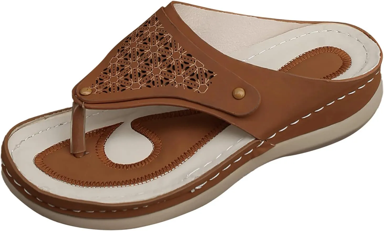 Sandals for Women Mesh Hollow Sports Sandals Wedge Orthopedic Flip Flops Summer Casual Slippers Open Toe Shoes