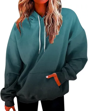 SHAOBGE Oversized Sweatshirt For Women Fall Fashion Long Sleeve Gradient Pullover Casual Loose Graphic Hoodies Y2K Tops