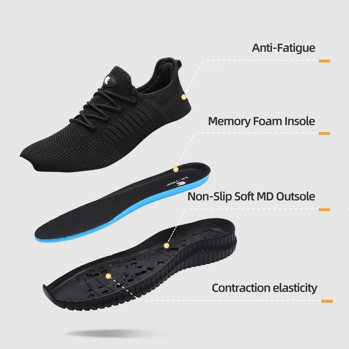 SKTRIP Women's Walking Shoes Lightweight Breathable Flying Woven Mesh Upper Casual Jogging Shoes Ladies Tennis Shoes Workout Footwear Non-Slip Gym Sneakers for Women