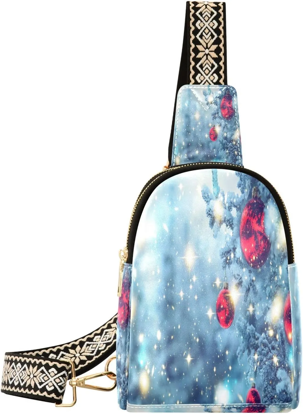 Small Sling Bag Fanny Packs Crossbody Bags for Women Winter Natural Leather Fashion Chest Bag Belt Bag for Women for Travel Sports Running Hiking
