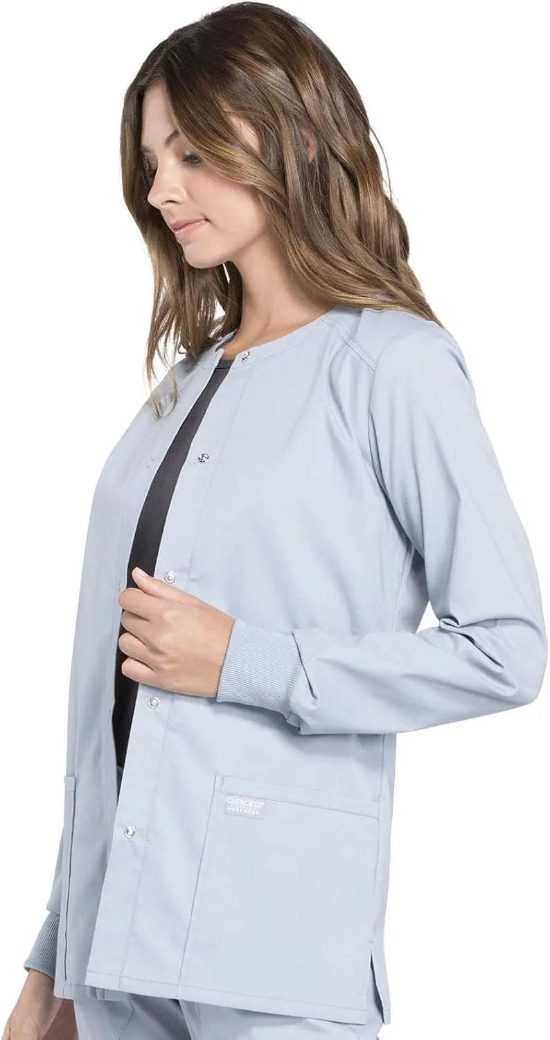 Snap Front Scrub Jackets for Women, Workwear Professionals Soft Stretch WW340
