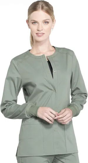 Snap Front Scrub Jackets for Women, Workwear Professionals Soft Stretch WW340