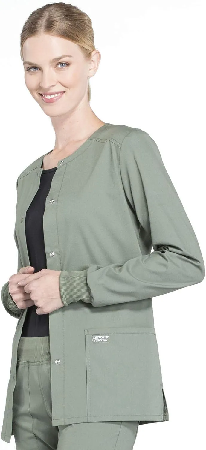 Snap Front Scrub Jackets for Women, Workwear Professionals Soft Stretch WW340
